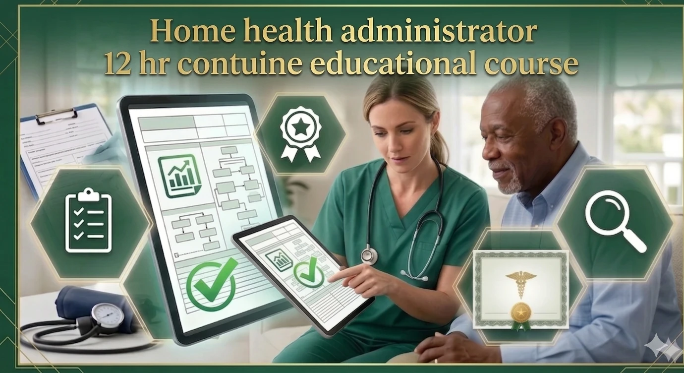Home health administrator 12 hr contuine educational course